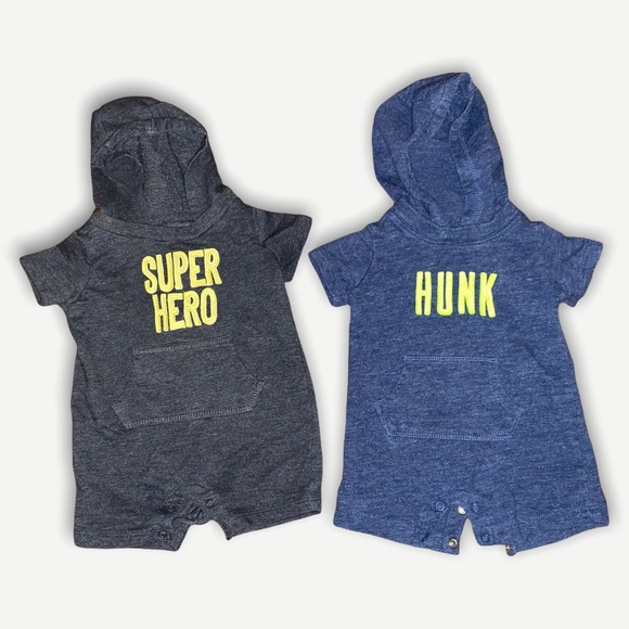 Carter's Other - 3/6 month boys hoodie romper onesies